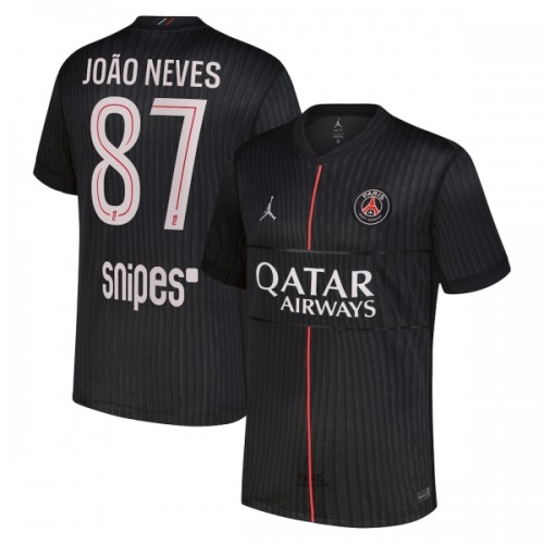 Camisola do Paris Saint-Germain Joao Neves 87 Equipamento 4ª Jordan 2025-26 Camisola do Paris Saint-Germain Joao Neves 87 Equipamento 4ª Jordan 2025-26